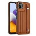 thumbnail image 1 of Nalacover Wallet Case for Samsung Galaxy A22 5G, Business PU Leather Unique Design Wristband Kickstand Credit Card Holder Slots Shockproof Scratch Resistant Phone Case for Samsung Galaxy A22 5G,Brown, 1 of 6