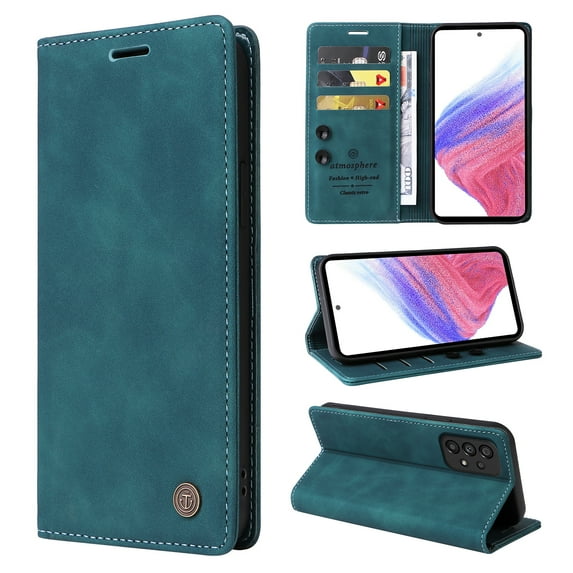 Nalacover Wallet Case for Samsung Galaxy A32 5G - Flip Purse Case with Card Holder Kickstand Suction Cup, Premium Business PU Leather Shockproof Phone Cover for Samsung Galaxy A32 5G - Green