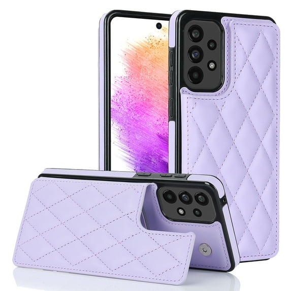Nalacover Wallet Case for Samsung Galaxy A53 5G, RFID Blocking Card Slots Holder PU Leather Fashion Back Flip Cover with Kickstand Magnetic Buttons Shockproof Case for Samsung Galaxy A53 5G,Purple