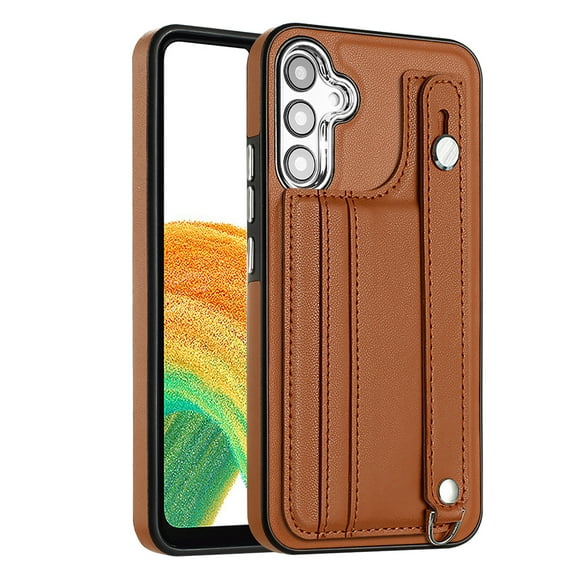Nalacover Wallet Case for Samsung Galaxy A54 5G, Business PU Leather Unique Design Wristband Kickstand Credit Card Holder Slots Shockproof Scratch Resistant Phone Case for Samsung Galaxy A54 5G,Brown
