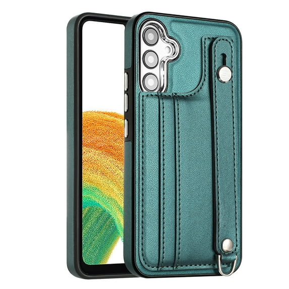 Nalacover Wallet Case for Samsung Galaxy A54 5G, Business PU Leather Unique Design Wristband Kickstand Credit Card Holder Slots Shockproof Scratch Resistant Phone Case for Samsung Galaxy A54 5G,Green