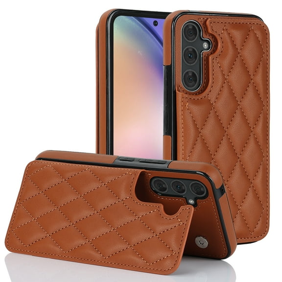 Nalacover Wallet Case for Samsung Galaxy A54 5G, RFID Blocking Card Slots Holder PU Leather Fashion Back Flip Cover with Kickstand Magnetic Buttons Shockproof Case for Samsung Galaxy A54 5G,Brown