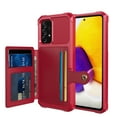 thumbnail image 1 of Nalacover Wallet Case for Samsung Galaxy A73 5G Multifunctional Design Back Case, Rugged PC Luxury PU Leather Magnetic Car Mount Cover with Card Slots Holder Shockproof Lens Protective Case, Red, 1 of 7