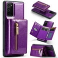 thumbnail image 1 of Nalacover Wallet Case for Samsung Galaxy Note 20 Ultra, 2 in 1 Design Zipper Pocket Luxury Shining PU Leather Cover with Card Slots Holder Magnetic Kickstand Shockproof Anti-Scratch Case,Darkpurple, 1 of 11