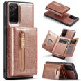 thumbnail image 1 of Nalacover Wallet Case for Samsung Galaxy Note 20 Ultra, 2 in 1 Design Zipper Pocket Luxury Shining PU Leather Cover with Card Slots Holder Magnetic Kickstand Shockproof Anti-Scratch Case,Rosegold, 1 of 11
