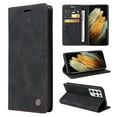 thumbnail image 1 of Nalacover Wallet Case for Samsung Galaxy S21 Ultra - Flip Purse Case with Card Holder Kickstand Suction Cup, Premium Business PU Leather Shockproof Phone Cover for Samsung Galaxy S21 Ultra - Black, 1 of 8