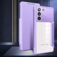thumbnail image 1 of Nalacover Wallet Case for Samsung Galaxy S22, Clear Rugged PC Soft Silicone Shockproof Anti-Drop Premium PU Leather Flip Cover with Card Slot Holder Magnetic Kickstand Lens Protective Case,Purple, 1 of 7