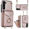 thumbnail image 1 of Nalacover Wallet Case for Samsung Galaxy S22,Luxury PU Leather Shoulder Strap Lanyard Crossbody Back Card Slot Bag Magnetic Cover with RFID Blocking Ring Holder Kickstand Soft TPU Bumper Case,Rosegold, 1 of 10