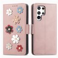 thumbnail image 1 of Nalacover Wallet Case For Samsung Galaxy S22 Plus,360 Protection Stylish 3D Flowers PU Leather and Soft TPU Shockproof Flip Card Slots Holder Cover with Detachable Wrist Strap.Rosegold, 1 of 11