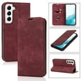 thumbnail image 1 of Nalacover Wallet Case for Samsung Galaxy S22 Plus,Built-in Magnet Compatible with Magsafe Charger,PU Leather Magnetic Closure Flip Holder RFID Blocking Card Slot Anti-falling Phone Cover,Red, 1 of 9