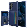 thumbnail image 1 of Nalacover Wallet Case for Samsung Galaxy S22 Ultra Multifunctional Design Case, Rugged PC Luxury PU Leather Magnetic Car Mount Cover with Card Slots Holder Shockproof Lens Protective Case, Darkblue, 1 of 7