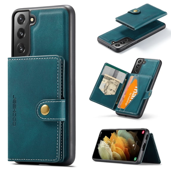Nalacover Wallet Case for Samsung Galaxy S23 with Detachable Back Card Slots Holder Cover, Premium PU Leather Slim Kickstand Shockproof Lens Protective Case for Samsung Galaxy S23, Blue