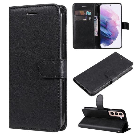 Nalacover Wallet Case for Samsung Galaxy S23 Plus, Card Slots Holder Magnetic Clasp Premium Luxury PU Leather Flip Folio Cover with Kickstand Wrist Strap Soft Silicone Shockproof Case,Black