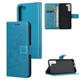 thumbnail image 1 of Nalacover Wallet Case for Samsung Galaxy S23, Stylish Flowers Embossed Pattern Premium PU Leather Flip Folio Cover with Card Slots Holder Magnetic Clasp Kickstand Soft TPU Anti-Drop Case,Blue, 1 of 6