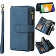 thumbnail image 1 of Nalacover Wallet Case for Samsung Galaxy S23 Ultra, [15 Card Slots] [Zipper Pocket] Vintage PU Leather Flip Folio Cover with Magnetic [Wrist Strap] [Kickstand] Skin-Feeling Shockproof Case, Blue, 1 of 9