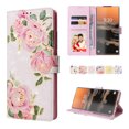 thumbnail image 1 of Nalacover Wallet Case for Samsung Galaxy S23 Ultra, Bling Flower Pattern PU Leather Wrist Strap Handbag Magnetic Clasp Flip Cover with Kickstand Card Slots Holder Soft Silicone Shockproof Case, Rose, 1 of 8