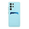 thumbnail image 1 of Nalacover Wallet Case for Samsung Galaxy S23 Ultra Card Holder Slot Cover, Slim Lightweight Flexible TPU/Gel/Rubber Soft Skin Silicone Shockproof Protective Phone Case for Galaxy S23 Ultra, Lightblue, 1 of 5