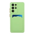 thumbnail image 1 of Nalacover Wallet Case for Samsung Galaxy S23 Ultra Card Holder Slot Cover, Slim Lightweight Flexible TPU/Gel/Rubber Soft Skin Silicone Shockproof Protective Phone Case for Galaxy S23 Ultra, Green, 1 of 5