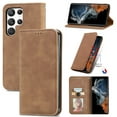 thumbnail image 1 of Nalacover Wallet Case for Samsung Galaxy S23 Ultra, Card Slots Holder Magnetic Closure Flip Folio Cover with Kickstand Bracket Luxury PU Leather Soft TPU Shockproof Case for Samsung S23 Ultra,Brown, 1 of 5