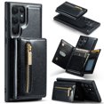 thumbnail image 1 of Nalacover Wallet Case for Samsung Galaxy S24 Ultra, 2 in 1 Design Luxury PU Leather Cover with Detachable Card Holder for Galaxy S24 Ultra, Zipper Purse Kickstand Shockproof Case, Black, 1 of 11