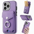thumbnail image 1 of Nalacover Wallet Case for iPhone 12 Pro Max, Premium Leather Case with Card Holder, 360°Rotation Ring Kickstand, RFID Blocking Protective Magnetic Back Clsoure Case For iPhone 12 Pro Max, Purple, 1 of 12