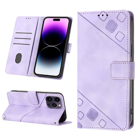 Nalacover Wallet Case for iPhone 12 Pro Max, Skin-Friendly PU Leather Shoulder Strap Lanyard Crossbody Magnetic Clasp Flip Folio Cover with Card Slots Holder Kickstand Shockproof Case,Purple