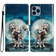 thumbnail image 1 of Nalacover Wallet Case for iPhone 13 Pro Max with Painting Pattern PU Leather Magnetic Kickstand Flip Folio Cover, Card Slots Holder Soft Silicone Shockproof Protective Case,Wolf, 1 of 8