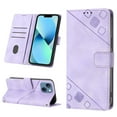 thumbnail image 1 of Nalacover Wallet Case for iPhone 13, Skin-Friendly PU Leather Shoulder Strap Lanyard Crossbody Magnetic Clasp Flip Folio Cover with Card Slots Holder Kickstand Shockproof Case,Purple, 1 of 9