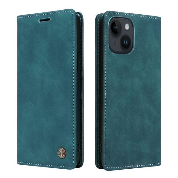 Nalacover Wallet Case for iPhone 14 6.1" - Flip Purse Case with Card Holder Kickstand Suction Cup, Premium Business PU Leather Shockproof Phone Cover for iPhone 14 - Green