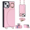 thumbnail image 1 of Nalacover Wallet Case for iPhone 14, Detachable Shoulder Strap Crossbody Lanyard Luxury PU Leather Magnetic Cover with Rotated Ring Kickstand Card Slots Holder Slim Fit Shockproof Case,Pink, 1 of 9