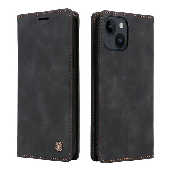 Nalacover Wallet Case for iPhone 14 Plus 6.7" - Flip Purse Case with Card Holder Kickstand Suction Cup, Premium Business PU Leather Shockproof Phone Cover for iPhone 14 Plus - Black