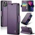 thumbnail image 1 of Nalacover Wallet Case for iPhone 14 Plus, Premium PU Leather RFID Blocking Magnetic Clasp Cover with Card Slots Holder Kickstand TPU Shockproof Case for iPhone 14 Plus,Purple, 1 of 1