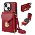 thumbnail image 1 of Nalacover Wallet Case for iPhone 14 Plus,with Removable Adjustable Shoulder Strap,PU Leather Back Zipper Pocket Card Holder Stand Purse Shockproof Phone Case for Women Men,Red, 1 of 8