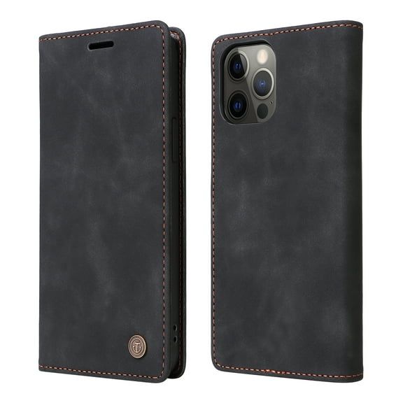 Nalacover Wallet Case for iPhone 14 Pro 6.1" - Flip Purse Case with Card Holder Kickstand Suction Cup, Premium Business PU Leather Shockproof Phone Cover for iPhone 14 Pro - Black