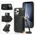 thumbnail image 1 of Nalacover Wallet Case for iPhone 14 Pro Max,Luxury PU Leather+Soft TPU Magnetic Clasp Flip Credit Card Slots Kickstand Back Cover with Detachable Crossbody Lanyard Strap.For iPhone 14 Pro Max,Black, 1 of 10