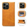 thumbnail image 1 of Nalacover Wallet Case for iPhone 14 Pro Max, Premium PU Leather + Soft Silicone Magnetic Closure Flip Folio Cover with Credit Card Slots Holder Kickstand Anti-Scratches Shockproof Case, Yellow, 1 of 8