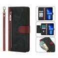 thumbnail image 1 of Nalacover Wallet Case for iPhone 14 Pro Max, [RFID Blocking] [Card Slots Holder] [Zipper Pocket] PU Leather Flip Folio Cover with Kickstand Magnetic Clasp Wrist Strap Case Men Women,Red, 1 of 10