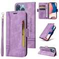 thumbnail image 1 of Nalacover Wallet Case for iPhone 14 Pro Max, Wrist Hand Strap Premium PU Leather TPU Shockproof Flip Cover with Kickstand Card Slots Holder Magnetic Clasp Case for iPhone 14 Pro Max,Purple, 1 of 7