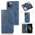 thumbnail image 1 of Nalacover Wallet Case for iPhone 14 Pro, Vintage Retro PU Leather Soft Silicone Shockproof Magnetic Flip Folio Cover with Kickstand Card Slots Holder Wrist Strap Shockproof Case, Darkblue, 1 of 6