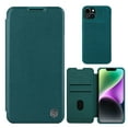 thumbnail image 1 of Nalacover Wallet Case for iPhone 15 6.1" with Camera Lens Sliding Cover Card Slots Holder, Premium PU Leather Shockproof Lens Protection Flip Folio Case for iPhone 15, Green, 1 of 11
