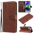 thumbnail image 1 of Nalacover Wallet Case for iPhone 15, Card Slots Holder Magnetic Clasp Premium Luxury PU Leather Flip Folio Cover with Kickstand Wrist Strap Soft Silicone Shockproof Case, Brown, 1 of 9
