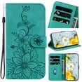 thumbnail image 1 of Nalacover Wallet Case for iPhone 15 with Credit Card Holder, Flower Pattern PU Leather Flip Kickstand Case for Women Girls with Hand Strap, Shockproof Magnetic Clasp Purse Cover, Green, 1 of 7