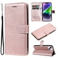 thumbnail image 1 of Nalacover Wallet Case for iPhone 15 Plus, Card Slots Holder Magnetic Clasp Premium Luxury PU Leather Flip Folio Cover with Kickstand Wrist Strap Soft Silicone Shockproof Case, Rosegold, 1 of 9