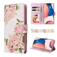 thumbnail image 1 of Nalacover Wallet Case for iPhone 15 Plus Case with Wrist Strap Card Slots Holder, Bling Flower Pattern PU Leather + TPU Full Body Shockproof Kickstand Magnetic Clasp Case, Rosebud, 1 of 8