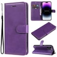 thumbnail image 1 of Nalacover Wallet Case for iPhone 15 Pro, Card Slots Holder Magnetic Clasp Premium Luxury PU Leather Flip Folio Cover with Kickstand Wrist Strap Soft Silicone Shockproof Case, Purple, 1 of 9