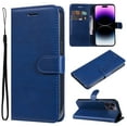 thumbnail image 1 of Nalacover Wallet Case for iPhone 15 Pro Max, Card Slots Holder Magnetic Clasp Premium Luxury PU Leather Flip Folio Cover with Kickstand Wrist Strap Soft Silicone Shockproof Case, Blue, 1 of 9
