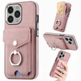 thumbnail image 1 of Nalacover Wallet Case for iPhone 15 Pro Max, Premium Leather Case with Card Holder, 360°Rotation Ring Kickstand, RFID Blocking Protective Magnetic Back Clsoure Case For iPhone 15 Pro Max, Pink, 1 of 13