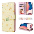 thumbnail image 1 of Nalacover Wallet Case for iPhone 16 Pro Max Wrist Strap Handbag Card Slots Holder Cover, Bling Flower Pattern PU Leather + TPU Full Body Shockproof Kickstand Magnetic Clasp Case, Daisy, 1 of 8