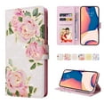 thumbnail image 1 of Nalacover Wallet Case for iPhone 16 Pro Max Wrist Strap Handbag Card Slots Holder Cover, Bling Flower Pattern PU Leather + TPU Full Body Shockproof Kickstand Magnetic Clasp Case, Rosebud, 1 of 8