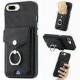 thumbnail image 1 of Nalacover Wallet Case for iPhone 7 / 8 / SE 2020 / SE 2022, Premium Leather Case with Card Holder, 360°Rotation Ring Kickstand, RFID Blocking Protective Magnetic Back Clsoure Case, Black, 1 of 11
